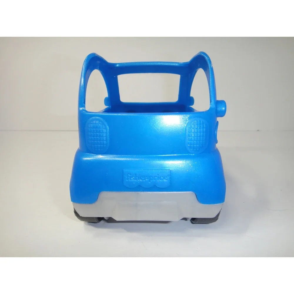 Fisher-Price Little People Blue Toy Car Smiling Face Vehicle 2023 Mattel Wheels